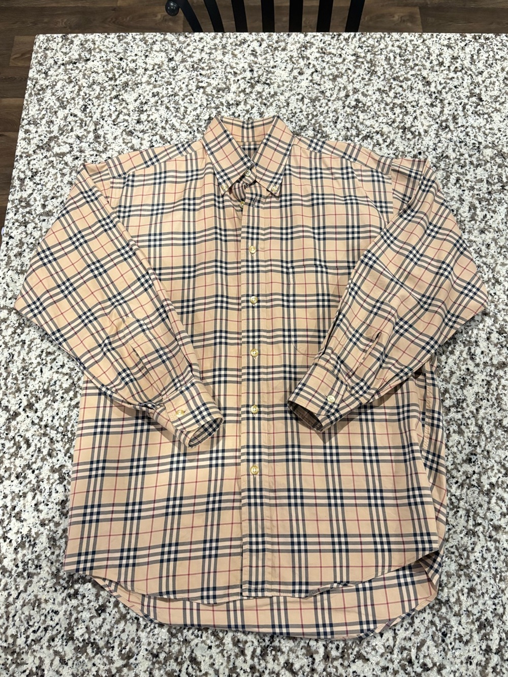 Burberry London Classic Beige Plaid Button-Down
